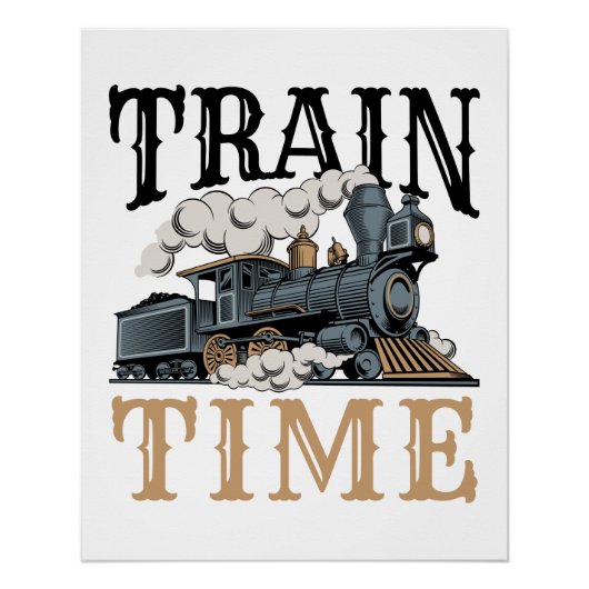 Train Time Model Railroad Railway Hobbyist Perfect Poster (Voorkant)