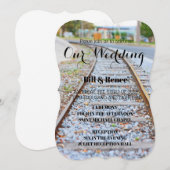 Train Track Wedding Kaart (Voorkant / Achterkant)