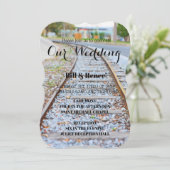 Train Track Wedding Kaart (Staand voorkant)