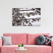 Train Tracks in Sneeuw (Canvas) Canvas Afdruk (Insitu (Woonkamer))