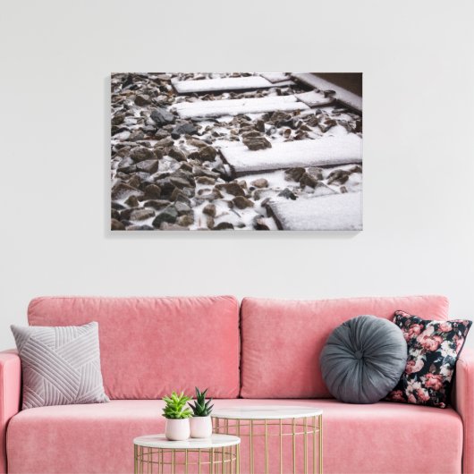 Train Tracks in Sneeuw (Canvas) Canvas Afdruk (Insitu (Woonkamer))