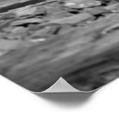 Train-tracks met zwarte en witte curve poster (Hoek)