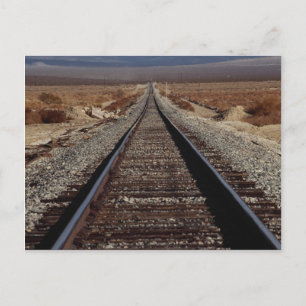 Train tracks, Mojave Desert, Californië, VS Briefkaart