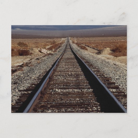 Train tracks, Mojave Desert, Californië, VS Briefkaart (Voorkant)