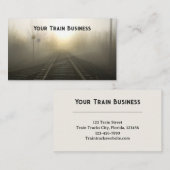 Train Tracks Surreal Sunrise Foggy Morning Visitekaartje (Voorkant / Achterkant)