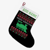 Train Ugly KerstSweater Grote Kerstsok (Voorkant (Hangend))