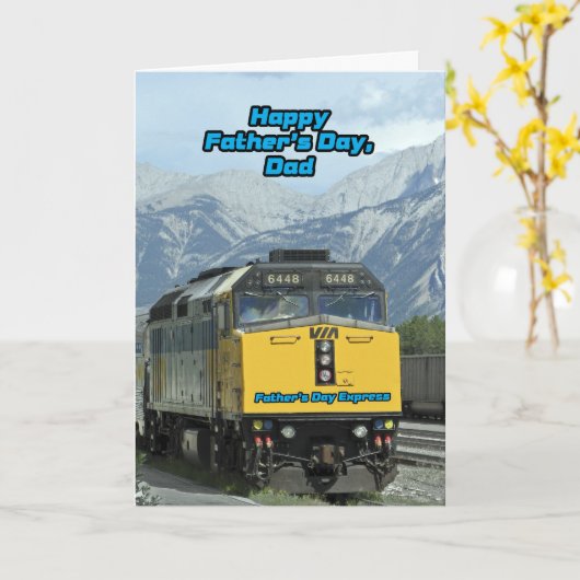 Train Vaderdag Express aan papa Kaart (Gele Bloem)