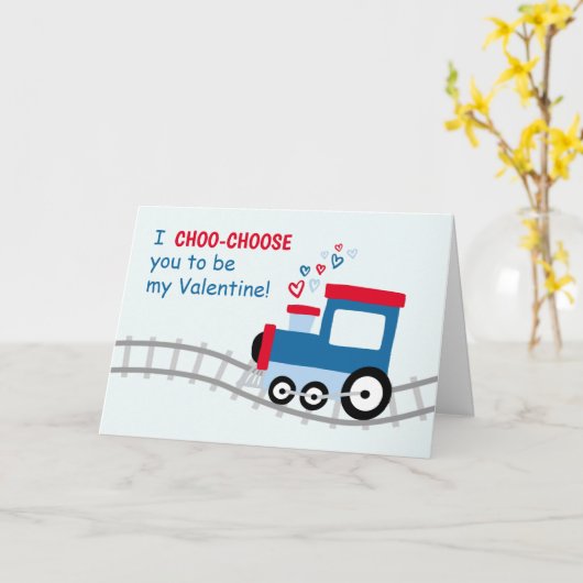 Train Valentijn Kaart voor kinderen (Gele Bloem)