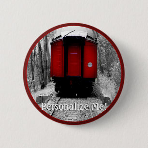 Train van de zwarte en Rode Werelderfgoedspoorweg Ronde Button 5,7 Cm