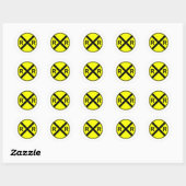 Train van het treinverkeer ronde sticker (Vel)