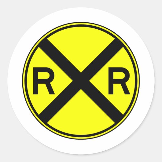 Train van het treinverkeer ronde sticker (Voorkant)