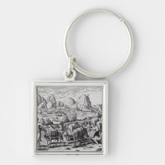 Train van Llamas Laden met Silver Sleutelhanger (Voorkant)