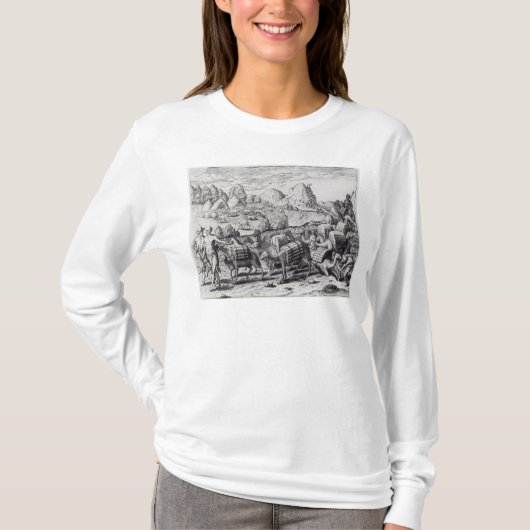 Train van Llamas Laden met Silver T-shirt (Voorkant)