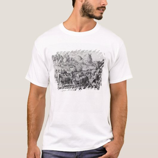 Train van Llamas Laden met Silver T-shirt (Voorkant)