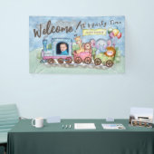 Train Verjaardag Foto waterverf Spandoek (Beurs)