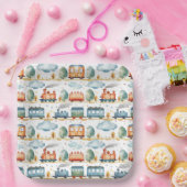 Train Verjaardag Party Baby shower Waterverf Papieren Bordje (Feest)