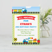 Train Verjaardag Uitnodiging 5x7 Fotokaart (Staand voorkant)