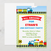 Train Verjaardag Uitnodiging 5x7 Fotokaart (Voorkant / Achterkant)