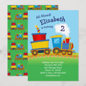 Train Verjaardagsfeest Kinder Schattige Kaart (Voorkant / Achterkant)