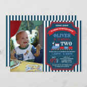 Train verjaardagsfeestdag kaart (Voorkant / Achterkant)