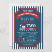 Train verjaardagsfeestdag kaart (Voorkant)