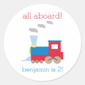 Train Verjaardagsfeestje Sticker (Voorkant)