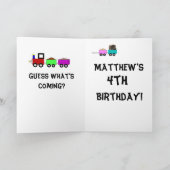 Train verjaardagskaart voor het kind - pas het aan kaart (Binnen)