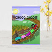 Train verjaardagskaart voor het kind - pas het aan kaart (Gele Bloem)