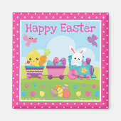 Train voor konijn, kuiken en chocolade-eieren magneet (Voorkant)