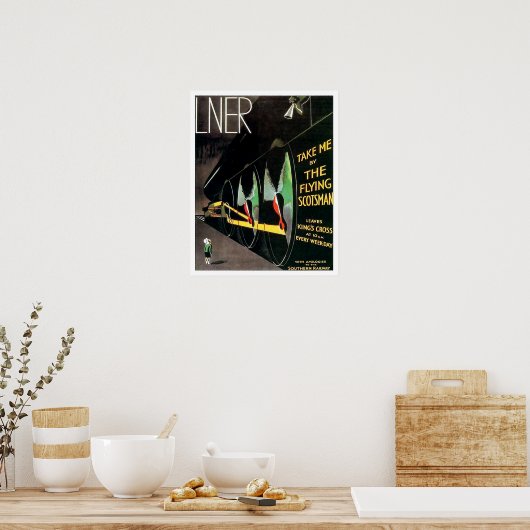 Train voor vliegend schotel - middelgroot Poster (Keuken)