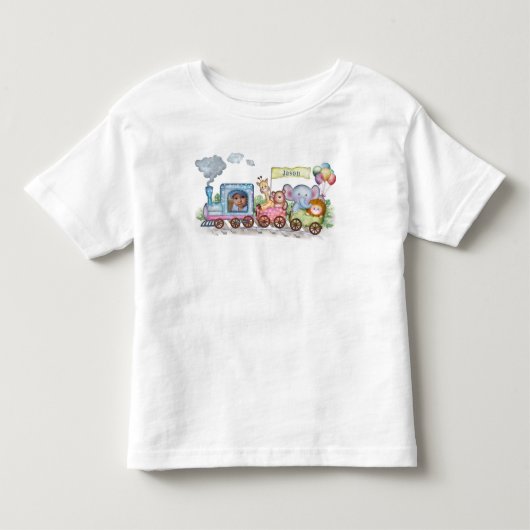 Train waterverf schattig kinder shirts (Voorkant)