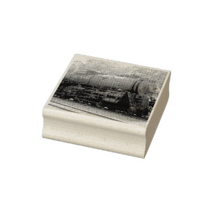 Train Wood Art Stamp Rubberstempel