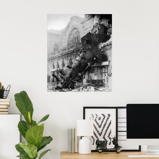 Train Wreck op station Montparnasse in Parijs 1895 Poster (Thuiskantoor)