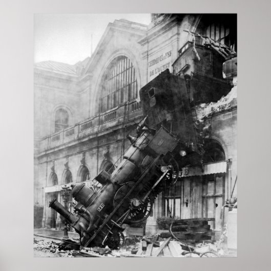 Train Wreck op station Montparnasse in Parijs 1895 Poster (Voorkant)