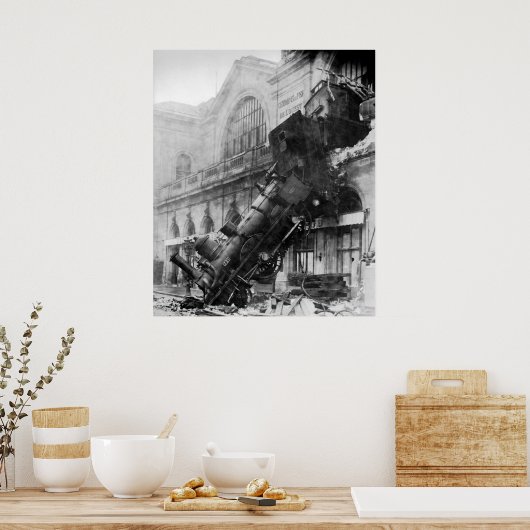 Train Wreck op station Montparnasse in Parijs 1895 Poster (Keuken)