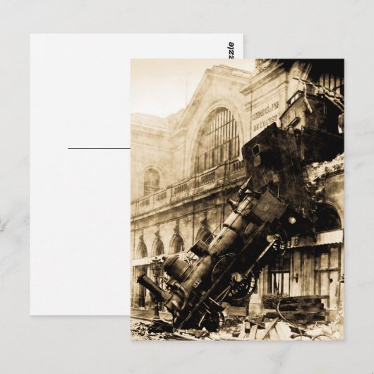 Train Wreck te Montparnasse, 22 oktober 1895 Briefkaart (Voorkant / Achterkant)