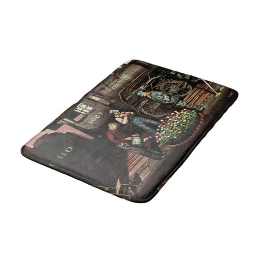 Train Yard Flower Garden van Stevan Dohanos Badmat (Gekanteld)