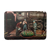 Train Yard Flower Garden van Stevan Dohanos Badmat (Voorkant)