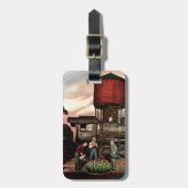 Train Yard Flower Garden van Stevan Dohanos Bagagelabel (Voorkant verticaal)