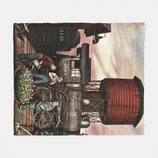 Train Yard Flower Garden van Stevan Dohanos Fleece Deken (Voorkant (Horizontaal))