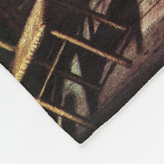 Train Yard Flower Garden van Stevan Dohanos Fleece Deken (Hoek)