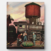 Train Yard Flower Garden van Stevan Dohanos Fotoplaat (Voorkant)