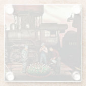 Train Yard Flower Garden van Stevan Dohanos Glazen Onderzetter (Achterkant)