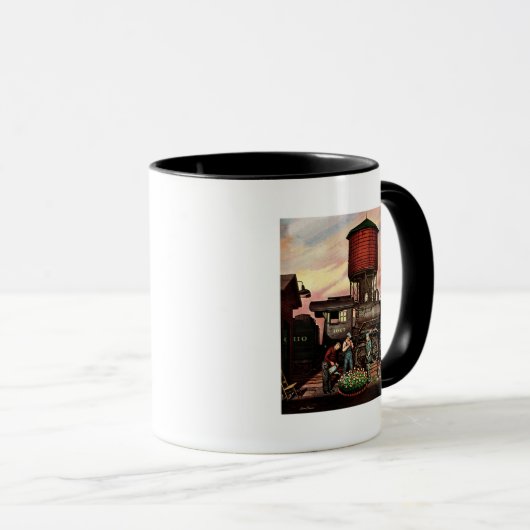 Train Yard Flower Garden van Stevan Dohanos Mok (Voorkant rechts)