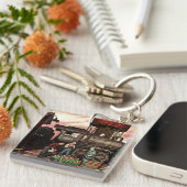 Train Yard Flower Garden van Stevan Dohanos Sleutelhanger (Voorkant Rechts)