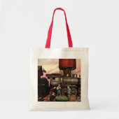 Train Yard Flower Garden van Stevan Dohanos Tote Bag (Voorkant)
