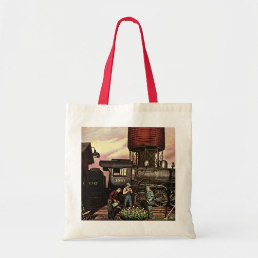 Train Yard Flower Garden van Stevan Dohanos Tote Bag (Voorkant)
