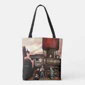 Train Yard Flower Garden van Stevan Dohanos Tote Bag (Achterkant)