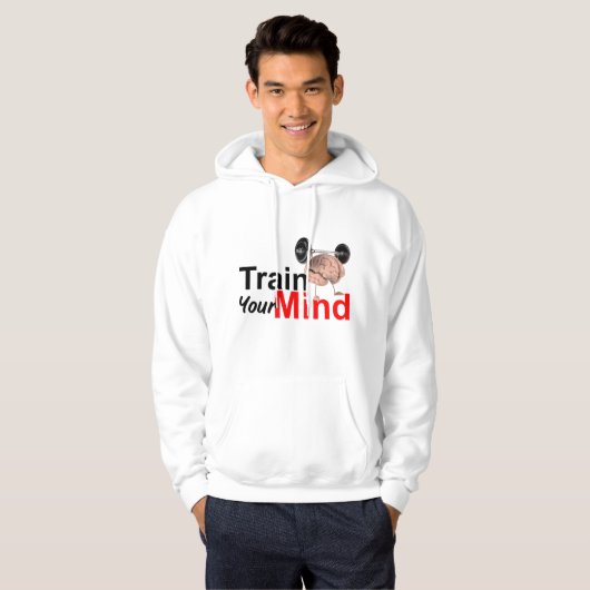 Train Your Mind Motivational Brain Workout Design Hoodie (Voorkant volledig)