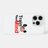Train Your Mind Motivational Brain Workout Design iPhone Hoesje (Achterkant horizontaal)